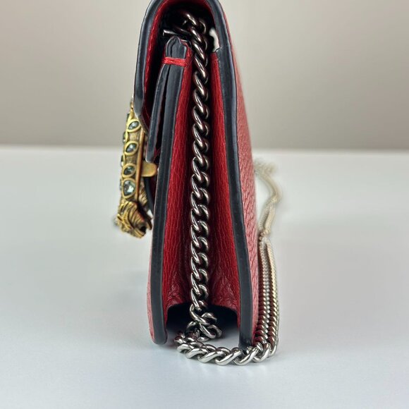 Gucci Red Leather Super Mini Dionysus Shoulder Bag Crossbody - Picture 2 of 6
